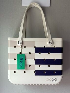 Baby Bogg Bag Medium Tote - Breton Striped Blue